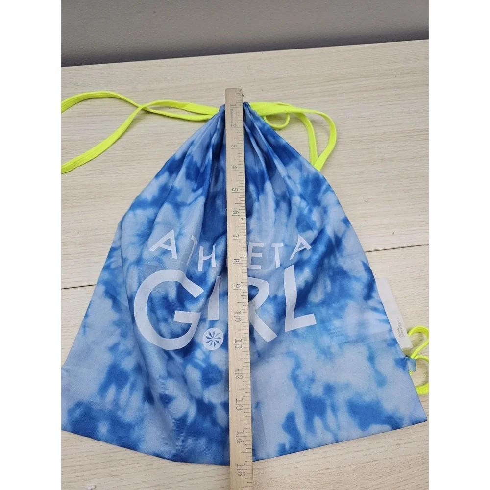 Athleta Girl Tie Dye Drawstring Backpack‎ Cinch Bag Blue Kids Gym Bag